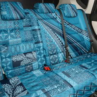 Pasifika Women's Day - Samoa Siapo Malu Tattoo Inspired Back Car Seat Cover Turquoise LT7 - Polynesian Pride