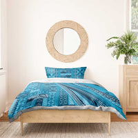 Pasifika Women's Day - Samoa Siapo Malu Tattoo Inspired Bedding Set Turquoise