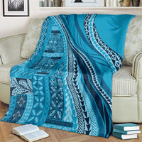 Pasifika Women's Day - Samoa Siapo Malu Tattoo Inspired Blanket Turquoise