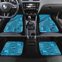 Pasifika Women's Day - Samoa Siapo Malu Tattoo Inspired Car Mats Turquoise LT7 Set 4pcs Turquoise - Polynesian Pride
