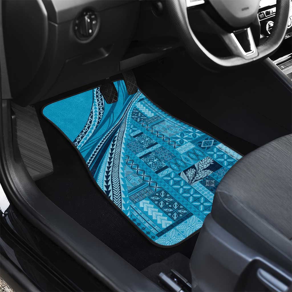 Pasifika Women's Day - Samoa Siapo Malu Tattoo Inspired Car Mats Turquoise LT7 - Polynesian Pride