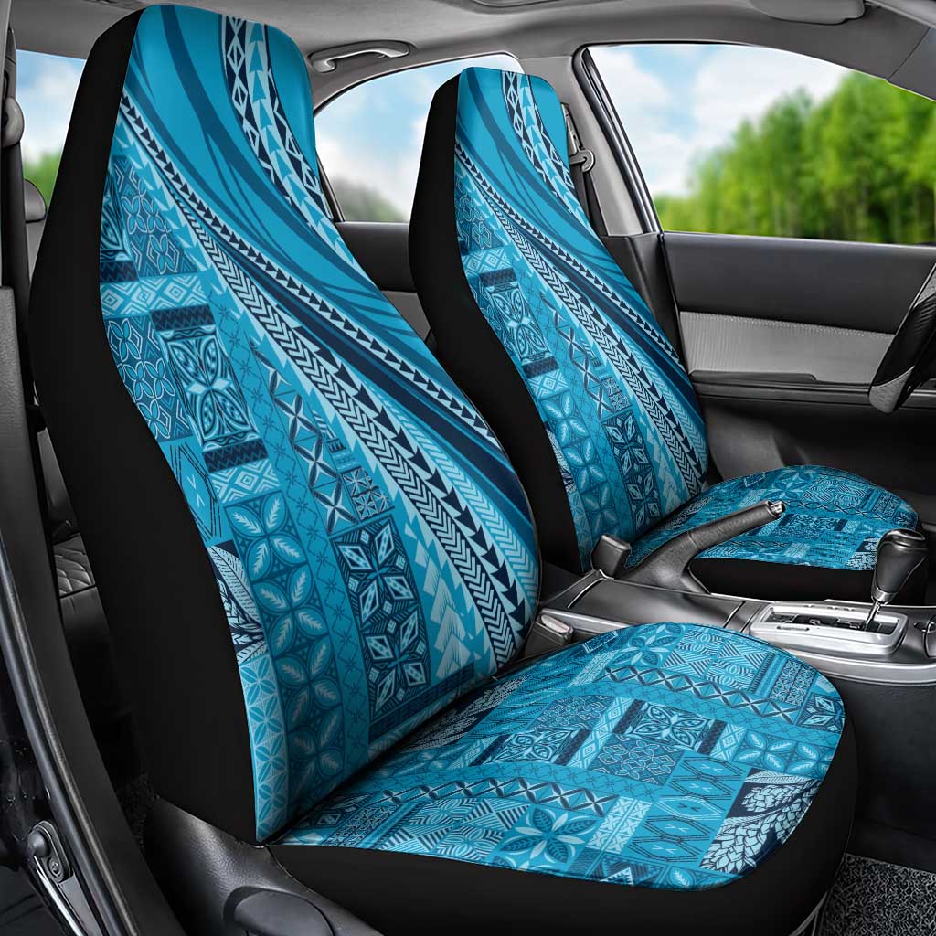 Pasifika Women's Day - Samoa Siapo Malu Tattoo Inspired Car Seat Cover Turquoise