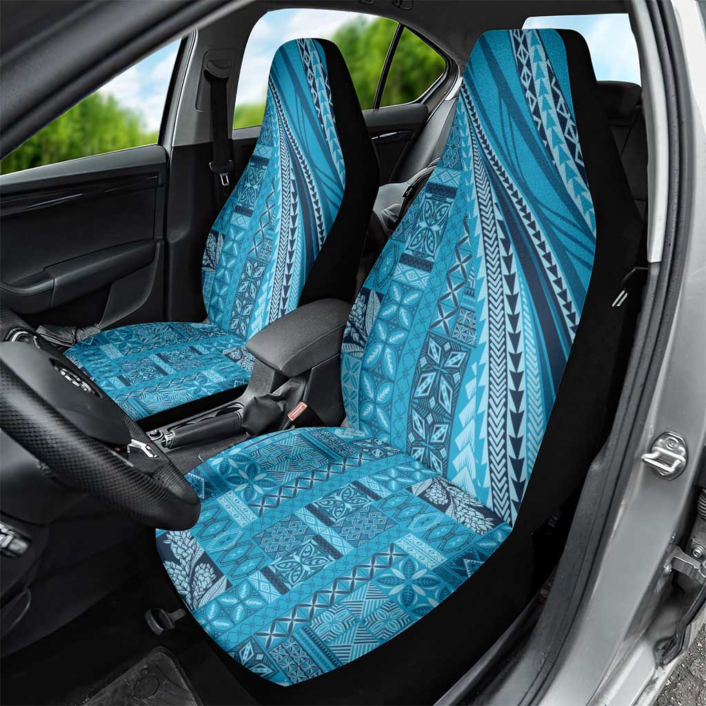 Pasifika Women's Day - Samoa Siapo Malu Tattoo Inspired Car Seat Cover Turquoise