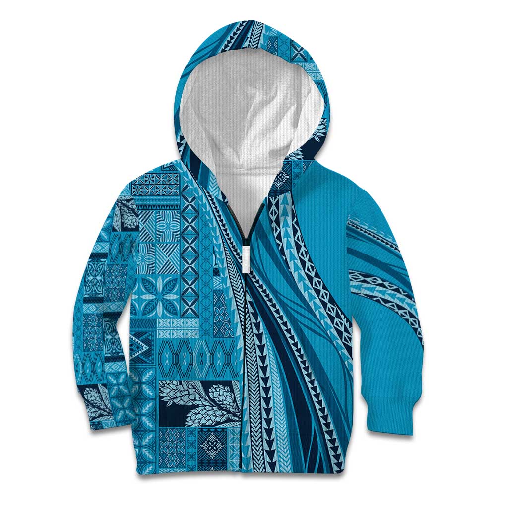 Pasifika Women's Day - Samoa Siapo Malu Tattoo Inspired Kid Hoodie Turquoise