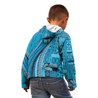 Pasifika Women's Day - Samoa Siapo Malu Tattoo Inspired Kid Hoodie Turquoise
