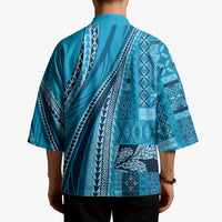 Pasifika Women's Day - Samoa Siapo Malu Tattoo Inspired Kimono Turquoise