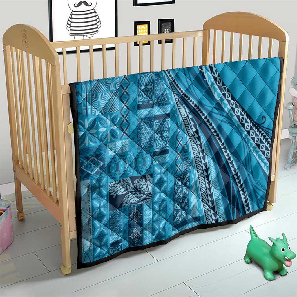 Pasifika Women's Day - Samoa Siapo Malu Tattoo Inspired Quilt Turquoise