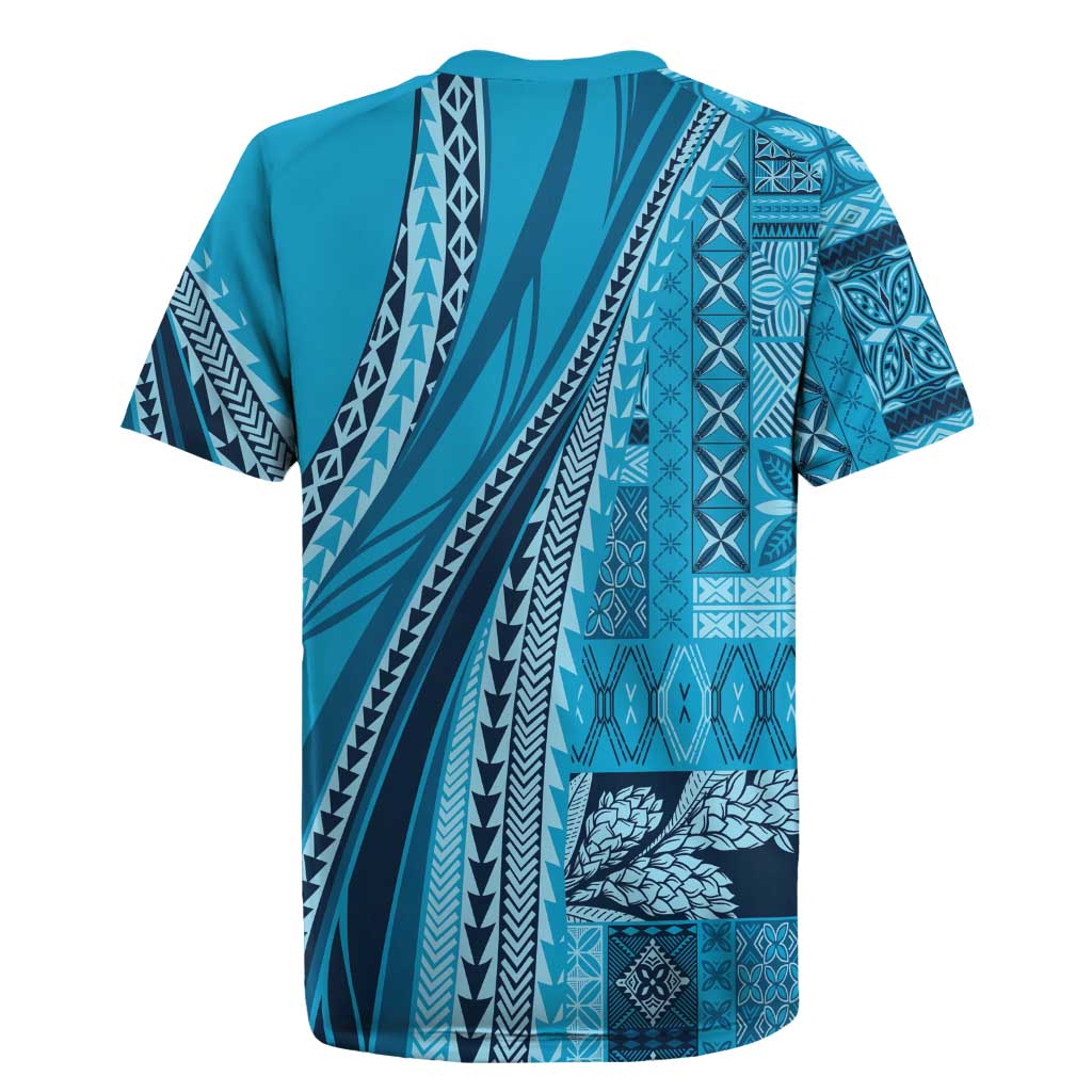 Pasifika Women's Day - Samoa Siapo Malu Tattoo Inspired Rugby Jersey Turquoise