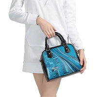 Pasifika Women's Day - Samoa Siapo Malu Tattoo Inspired Shoulder Handbag Turquoise