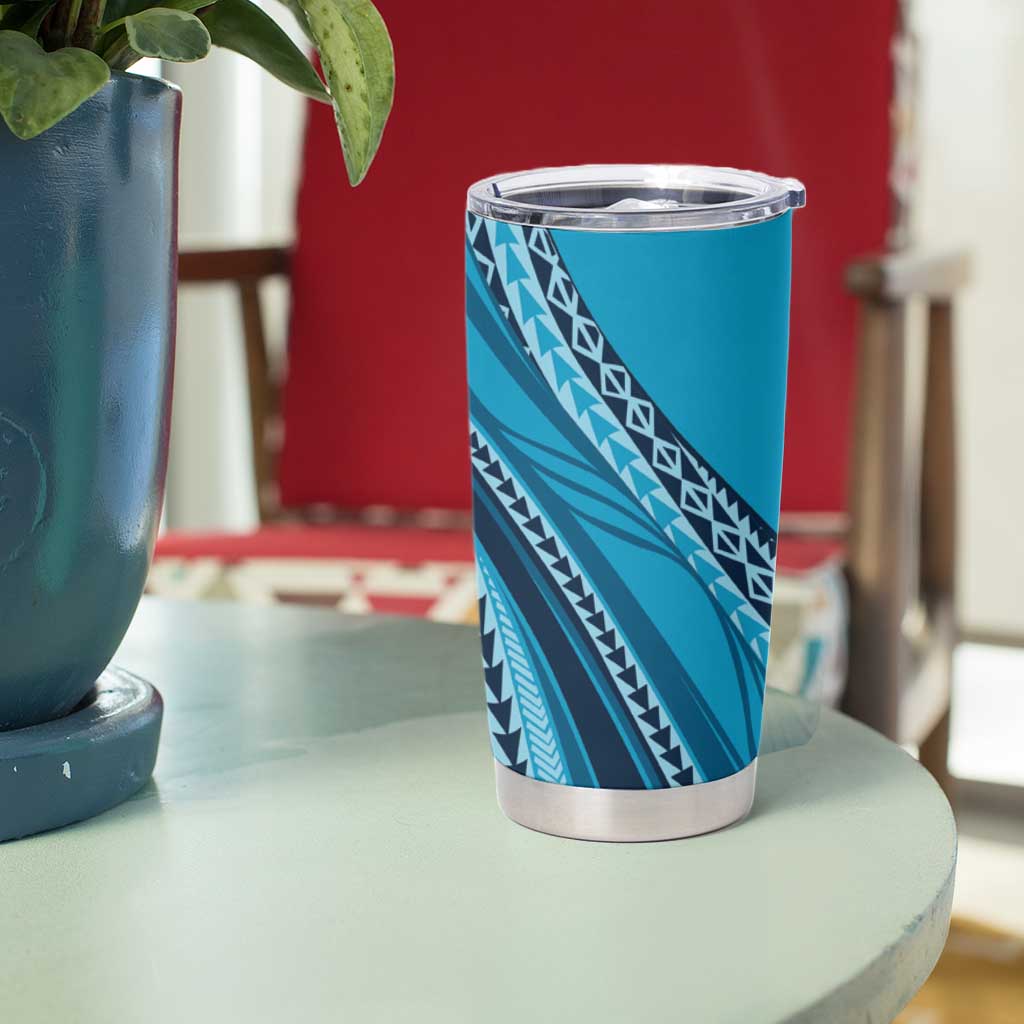 Pasifika Women's Day - Samoa Siapo Malu Tattoo Inspired Tumbler Cup Turquoise