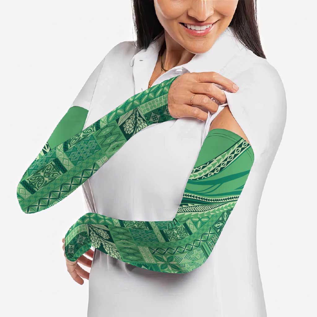 Pasifika Women's Day - Samoa Siapo Malu Tattoo Inspired Arm Sleeves Jade