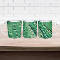 Pasifika Women's Day - Samoa Siapo Malu Tattoo Inspired Ceramic Mug Jade