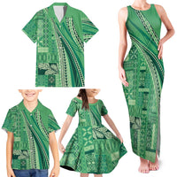 Pasifika Women's Day - Samoa Siapo Malu Tattoo Inspired Family Matching Tank Maxi Dress and Hawaiian Shirt Jade LT7 - Polynesian Pride