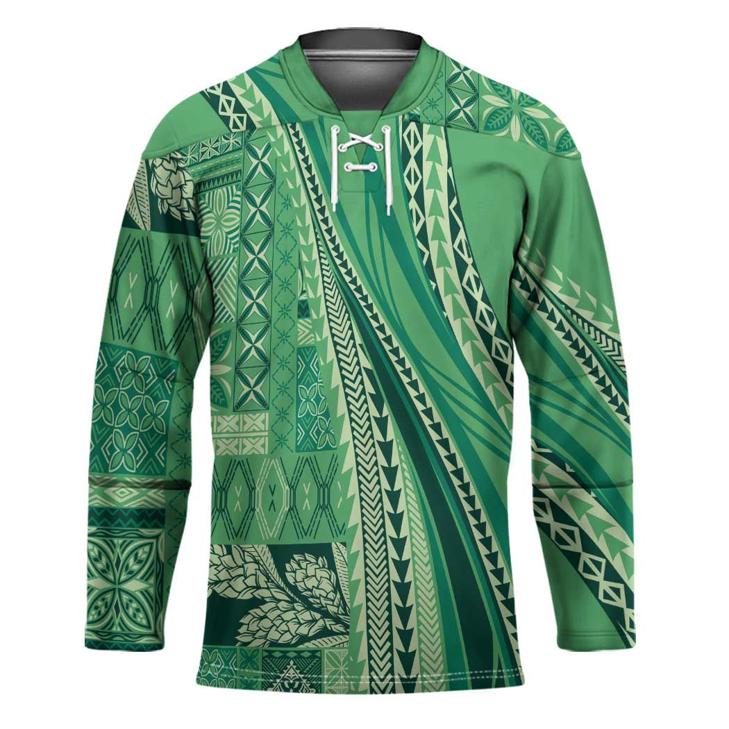 Pasifika Women's Day - Samoa Siapo Malu Tattoo Inspired Hockey Jersey Jade