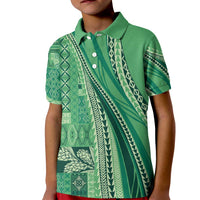 Pasifika Women's Day - Samoa Siapo Malu Tattoo Inspired Kid Polo Shirt Jade