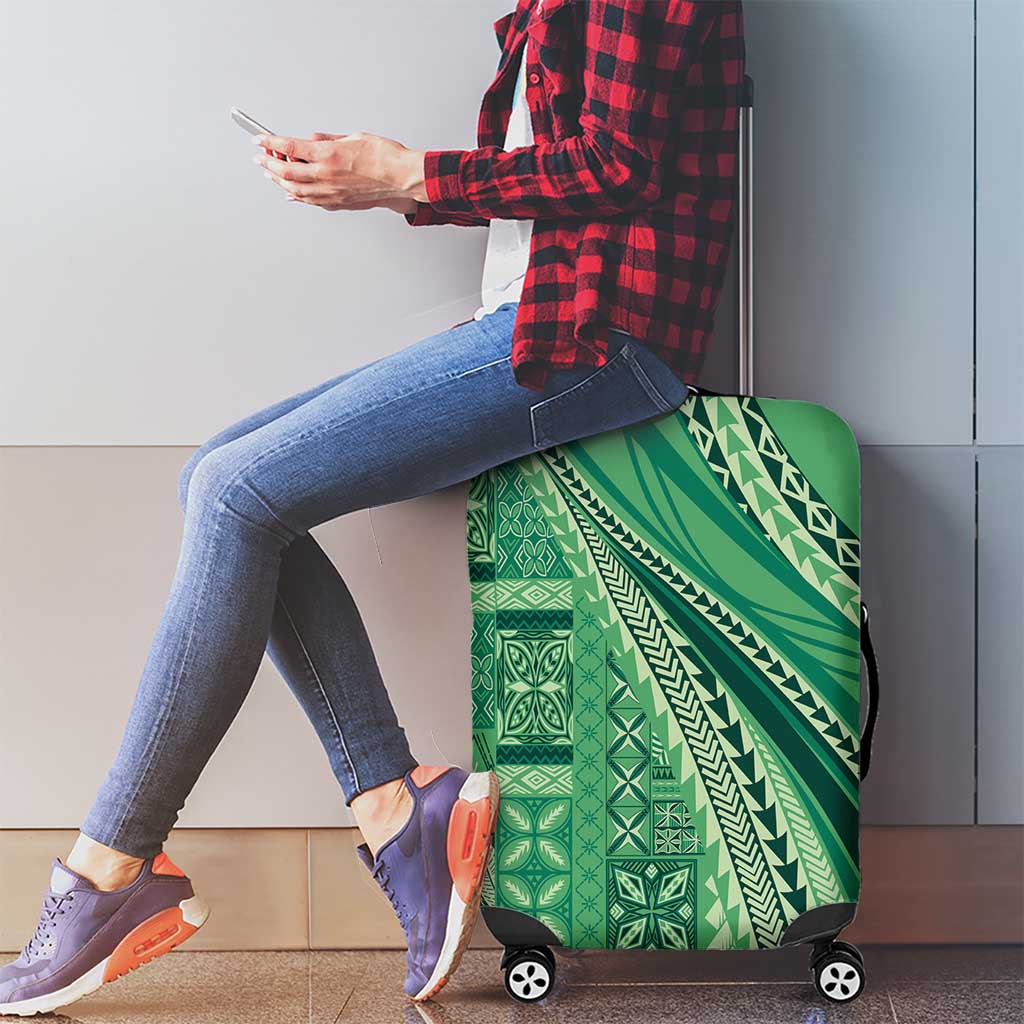 Pasifika Women's Day - Samoa Siapo Malu Tattoo Inspired Luggage Cover Jade