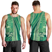 Pasifika Women's Day - Samoa Siapo Malu Tattoo Inspired Men Tank Top Jade