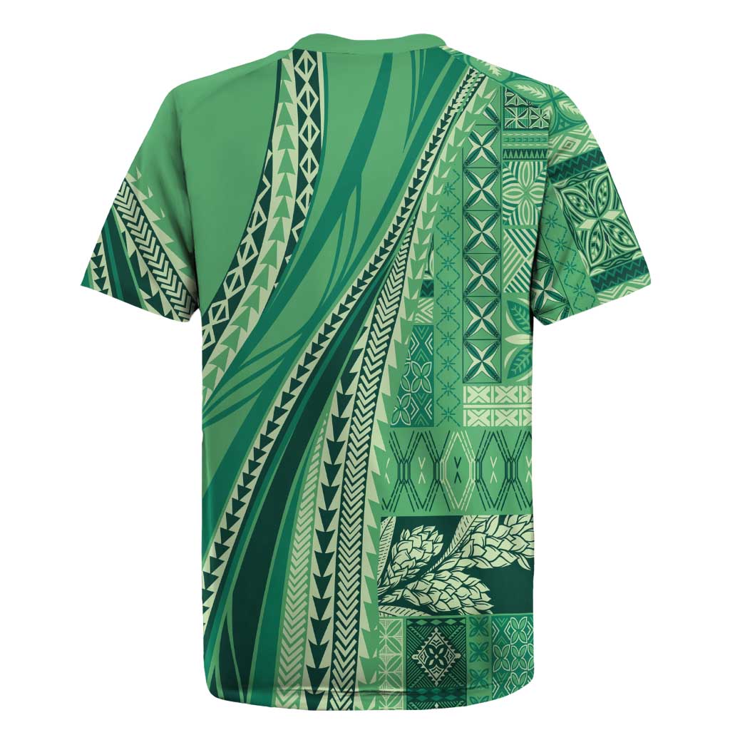 Pasifika Women's Day - Samoa Siapo Malu Tattoo Inspired Rugby Jersey Jade