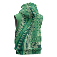Pasifika Women's Day - Samoa Siapo Malu Tattoo Inspired Sleeveless Zip Hoodie Jade LT7 - Polynesian Pride