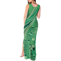 Pasifika Women's Day - Samoa Siapo Malu Tattoo Inspired Tank Maxi Dress Jade
