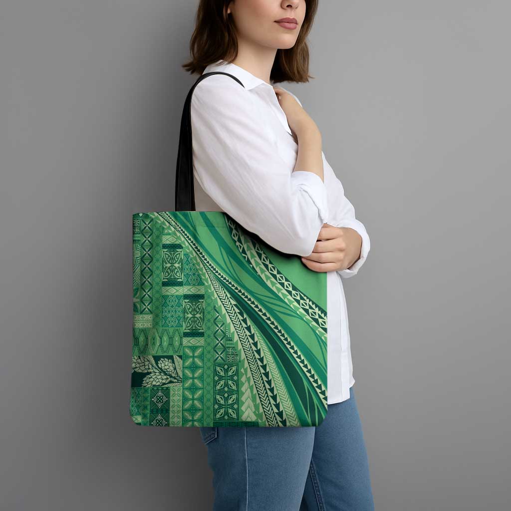 Pasifika Women's Day - Samoa Siapo Malu Tattoo Inspired Tote Bag Jade