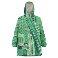 Pasifika Women's Day - Samoa Siapo Malu Tattoo Inspired Wearable Blanket Hoodie Jade LT7 One Size Jade - Polynesian Pride