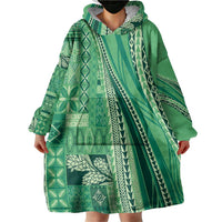 Pasifika Women's Day - Samoa Siapo Malu Tattoo Inspired Wearable Blanket Hoodie Jade LT7 - Polynesian Pride