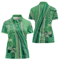 Pasifika Women's Day - Samoa Siapo Malu Tattoo Inspired Women Polo Shirt Jade