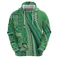 Pasifika Women's Day - Samoa Siapo Malu Tattoo Inspired Zip Hoodie Jade