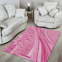 Pasifika Women's Day - Samoa Siapo Malu Tattoo Inspired Area Rug Pink