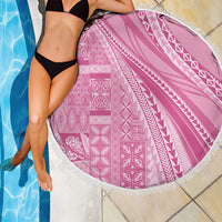 Pasifika Women's Day - Samoa Siapo Malu Tattoo Inspired Beach Blanket Pink