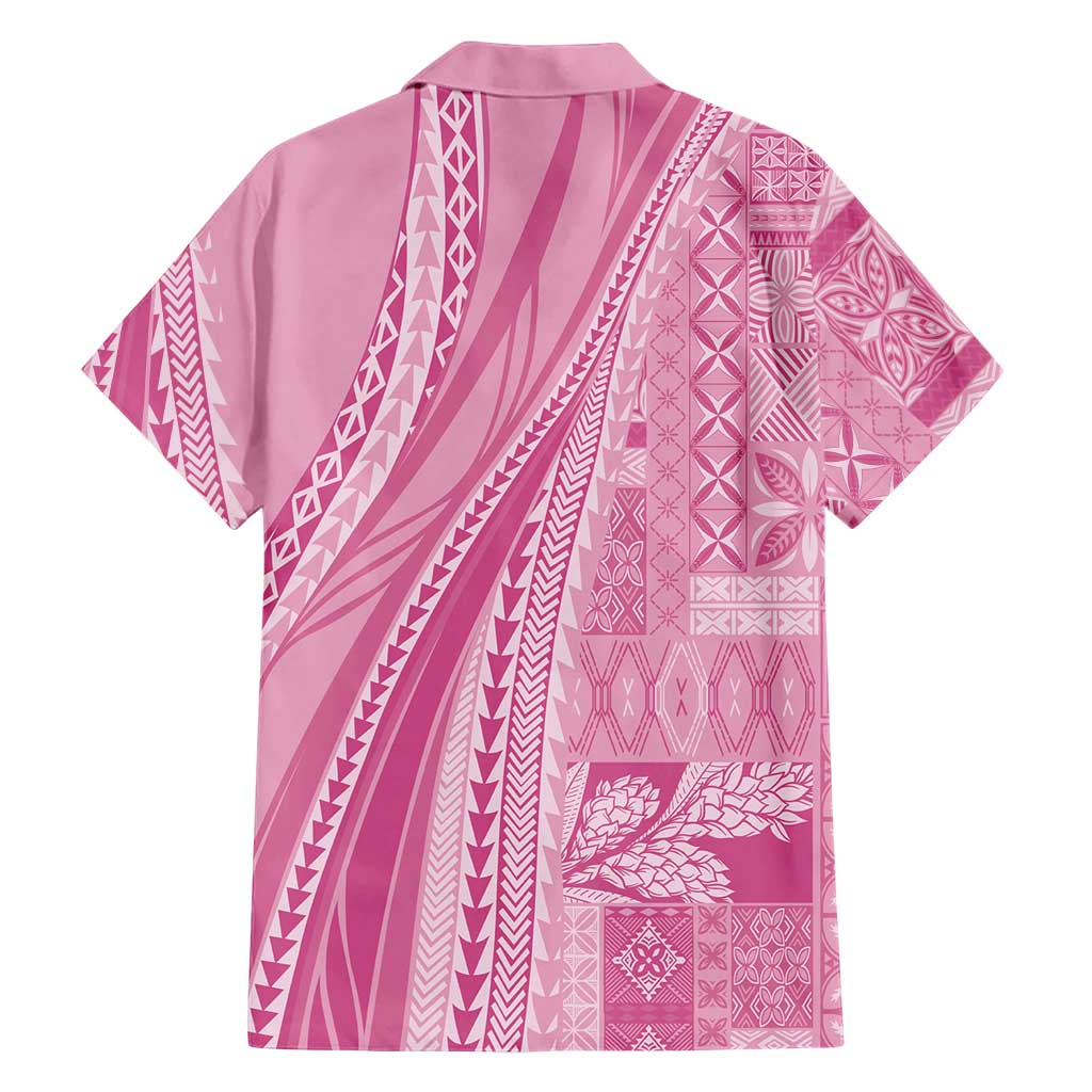 Pasifika Women's Day - Samoa Siapo Malu Tattoo Inspired Family Matching Tank Maxi Dress and Hawaiian Shirt Pink LT7 - Polynesian Pride