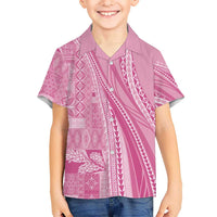 Pasifika Women's Day - Samoa Siapo Malu Tattoo Inspired Kid Hawaiian Shirt Pink
