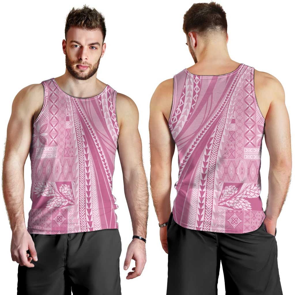 Pasifika Women's Day - Samoa Siapo Malu Tattoo Inspired Men Tank Top Pink