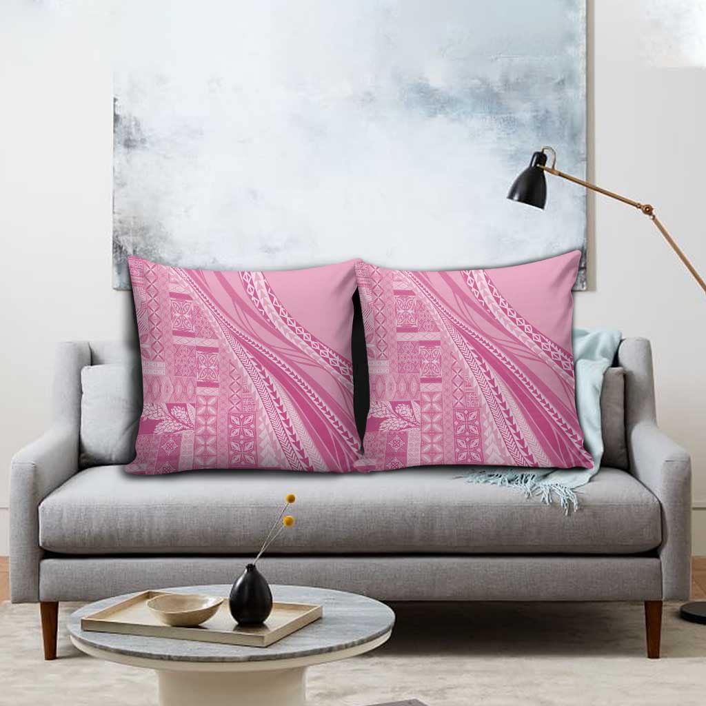 Pasifika Women's Day - Samoa Siapo Malu Tattoo Inspired Pillow Cover Pink