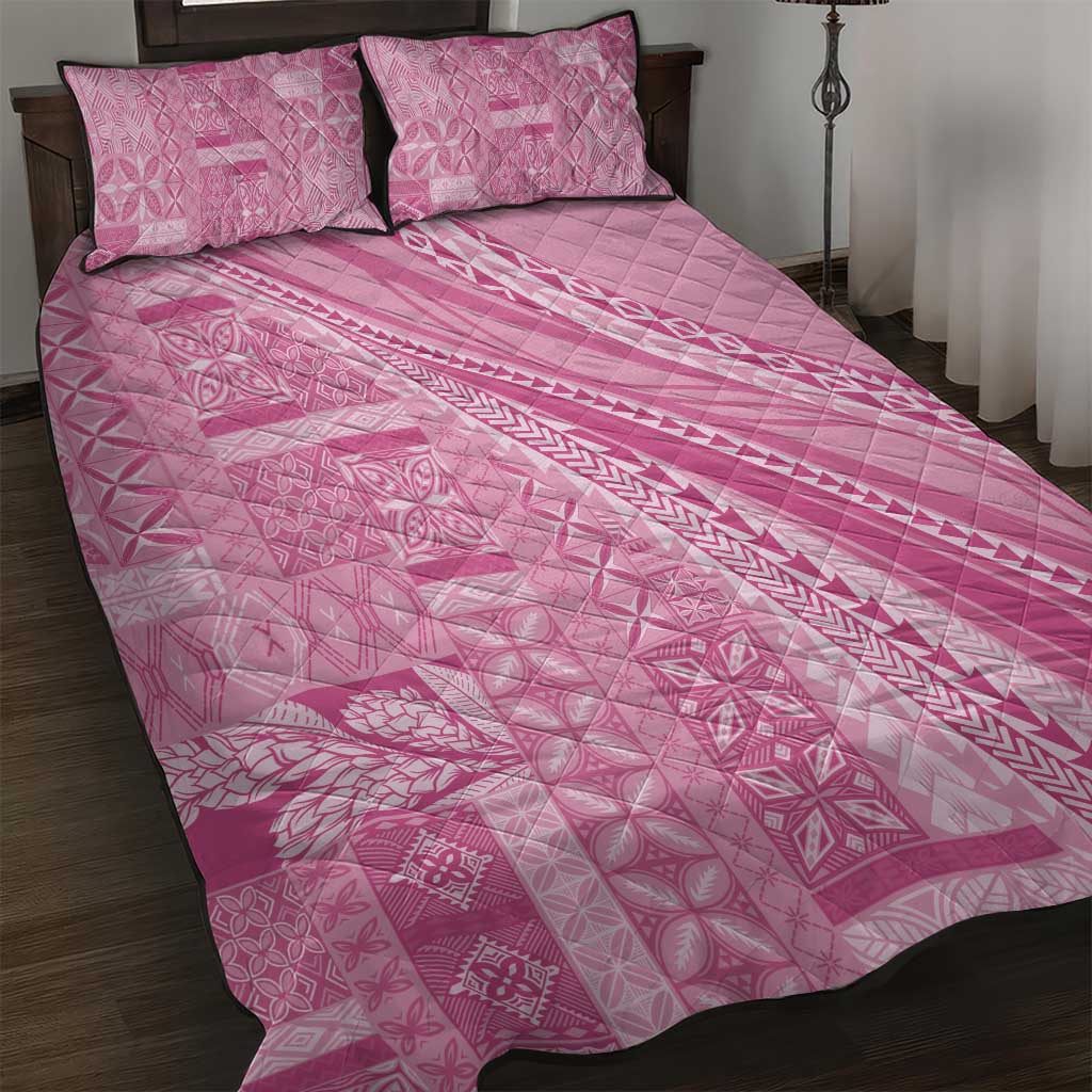 Pasifika Women's Day - Samoa Siapo Malu Tattoo Inspired Quilt Bed Set Pink