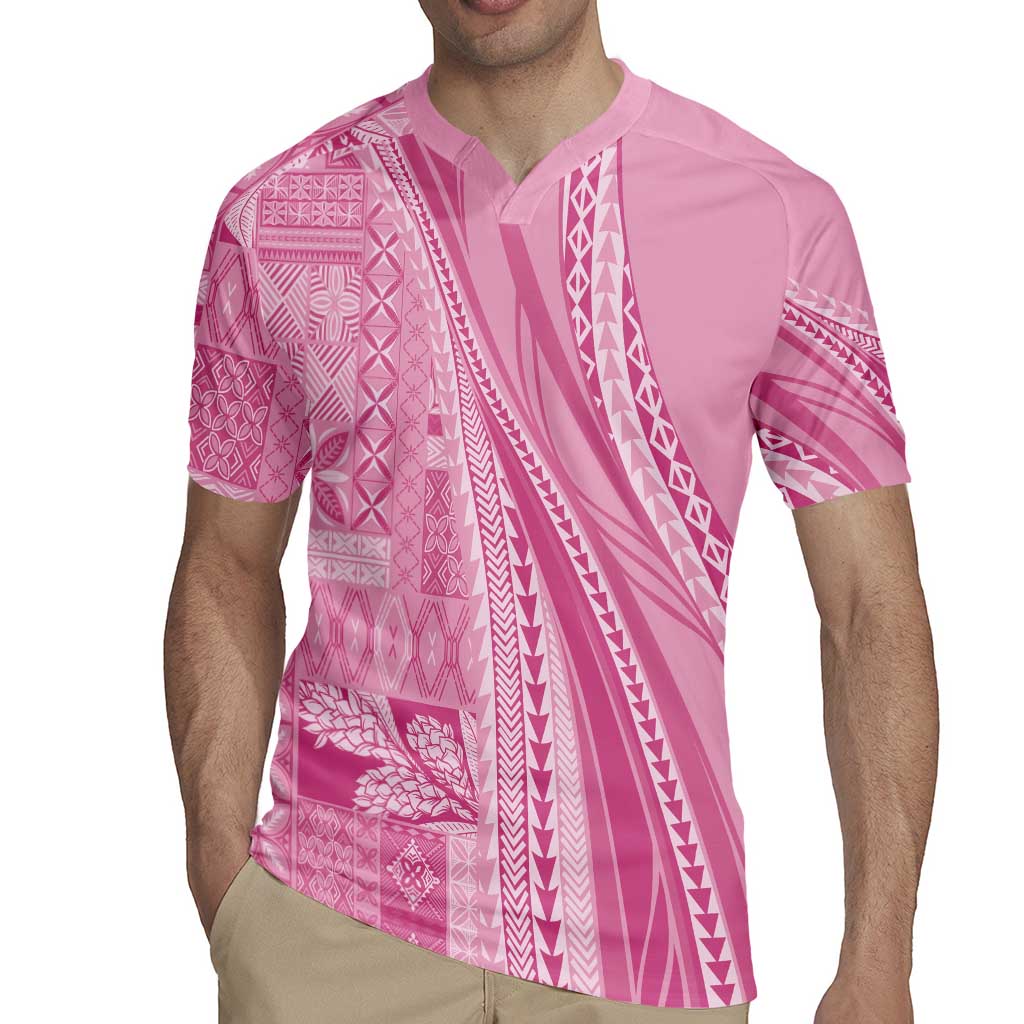 Pasifika Women's Day - Samoa Siapo Malu Tattoo Inspired Rugby Jersey Pink