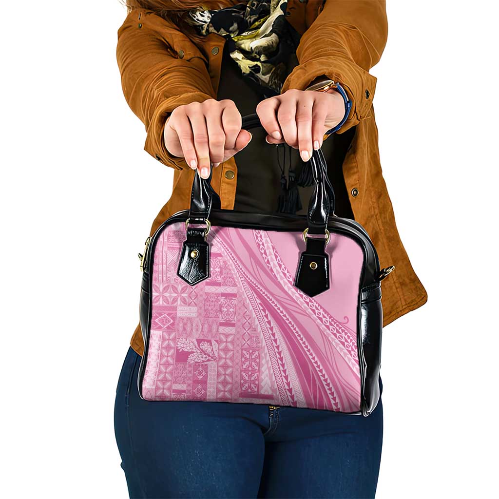 Pasifika Women's Day - Samoa Siapo Malu Tattoo Inspired Shoulder Handbag Pink LT7 One Size Pink - Polynesian Pride