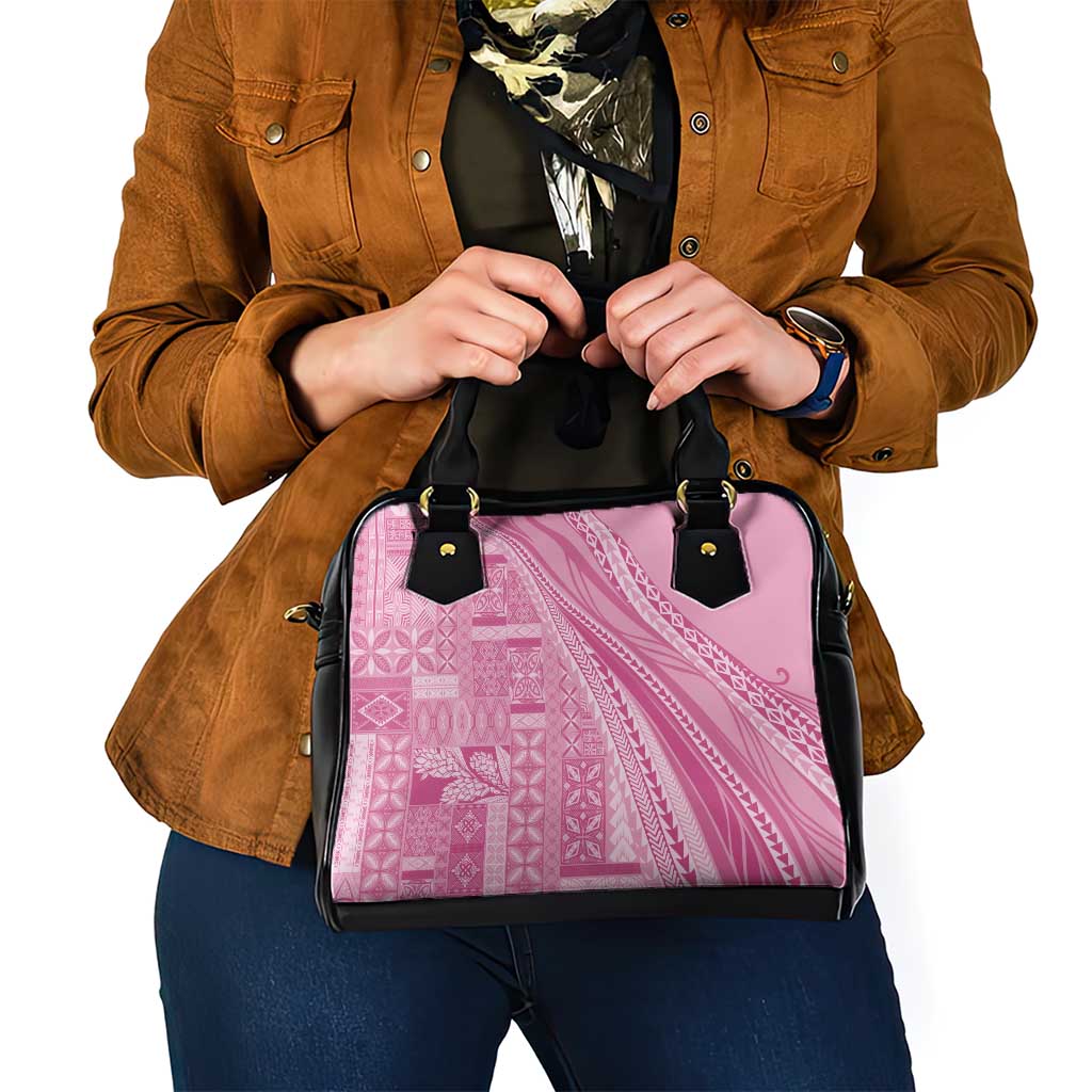 Pasifika Women's Day - Samoa Siapo Malu Tattoo Inspired Shoulder Handbag Pink LT7 - Polynesian Pride