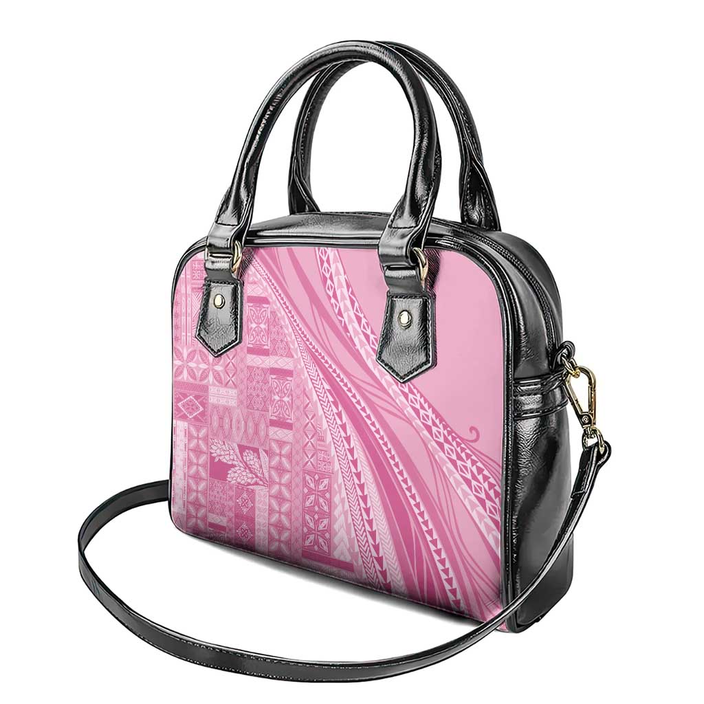 Pasifika Women's Day - Samoa Siapo Malu Tattoo Inspired Shoulder Handbag Pink LT7 - Polynesian Pride
