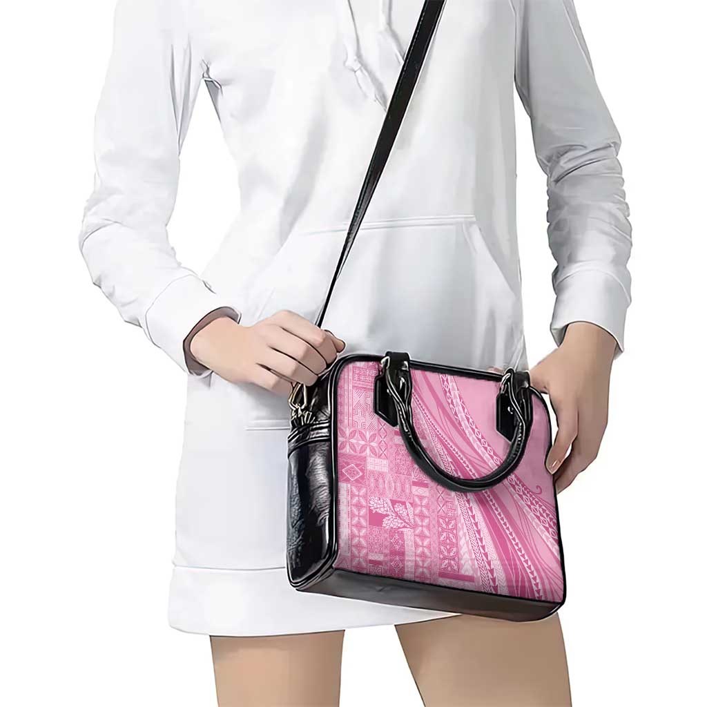 Pasifika Women's Day - Samoa Siapo Malu Tattoo Inspired Shoulder Handbag Pink LT7 - Polynesian Pride