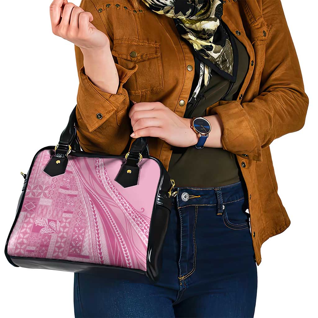 Pasifika Women's Day - Samoa Siapo Malu Tattoo Inspired Shoulder Handbag Pink LT7 - Polynesian Pride