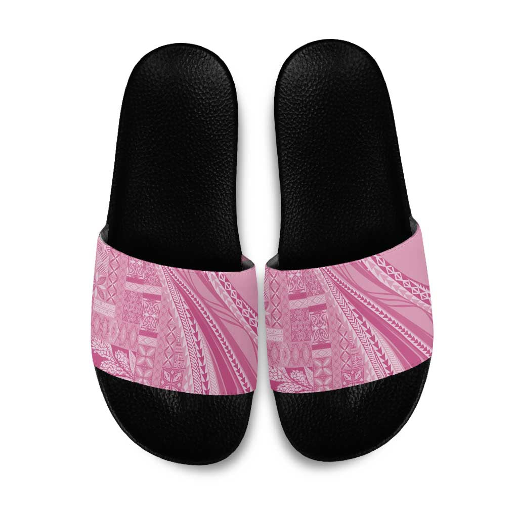 Pasifika Women's Day - Samoa Siapo Malu Tattoo Inspired Slide Sandals Pink