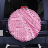 Pasifika Women's Day - Samoa Siapo Malu Tattoo Inspired Spare Tire Cover Pink LT7 No hole Pink - Polynesian Pride