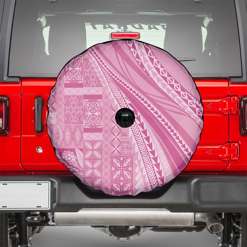 Pasifika Women's Day - Samoa Siapo Malu Tattoo Inspired Spare Tire Cover Pink LT7 - Polynesian Pride