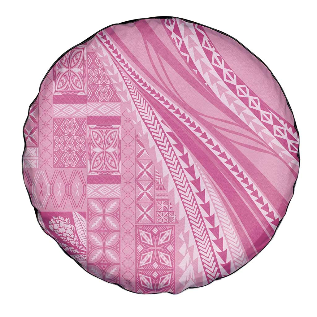 Pasifika Women's Day - Samoa Siapo Malu Tattoo Inspired Spare Tire Cover Pink LT7 - Polynesian Pride