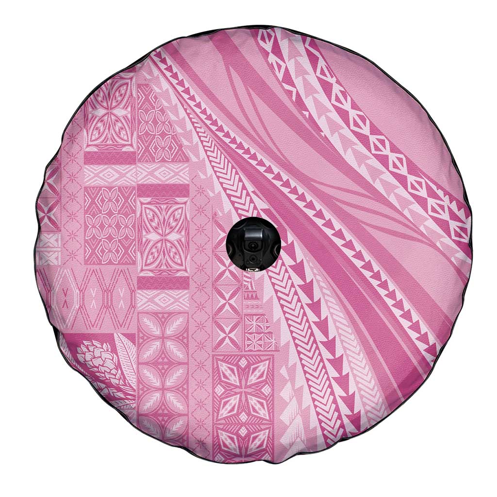 Pasifika Women's Day - Samoa Siapo Malu Tattoo Inspired Spare Tire Cover Pink LT7 - Polynesian Pride