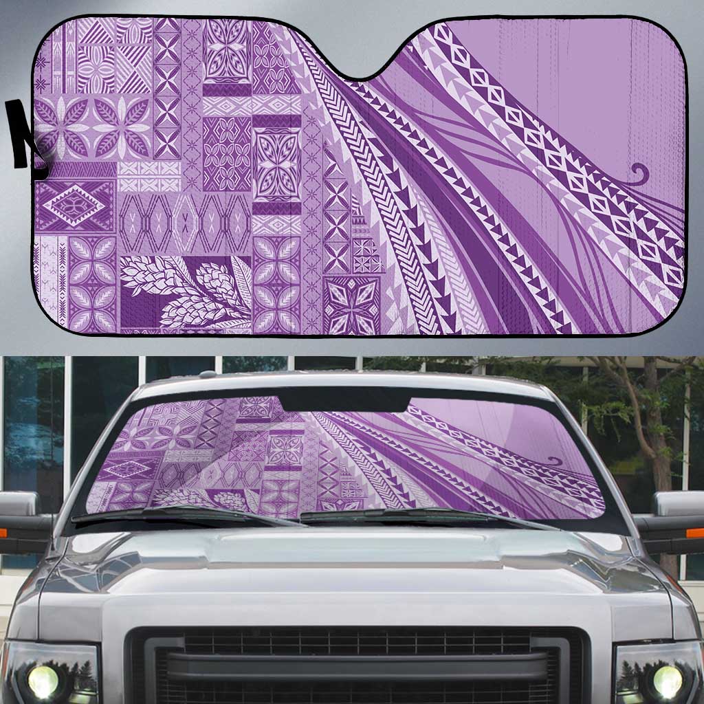 Pasifika Women's Day - Samoa Siapo Malu Tattoo Inspired Auto Sun Shade Lavender