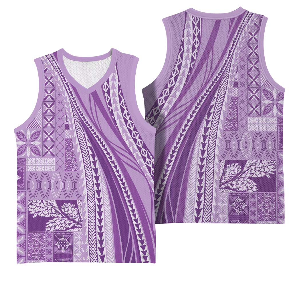 Pasifika Women's Day - Samoa Siapo Malu Tattoo Inspired Basketball Jersey Lavender