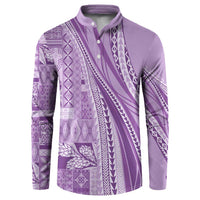 Pasifika Women's Day - Samoa Siapo Malu Tattoo Inspired Button Sweatshirt Lavender